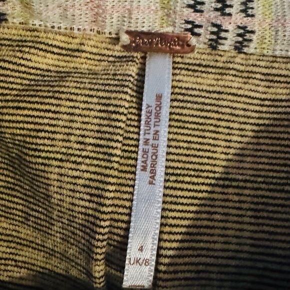 Free People Honey Pleated Skirt in Retro Sunshine Combo Size 4 - Picture 6 of 10